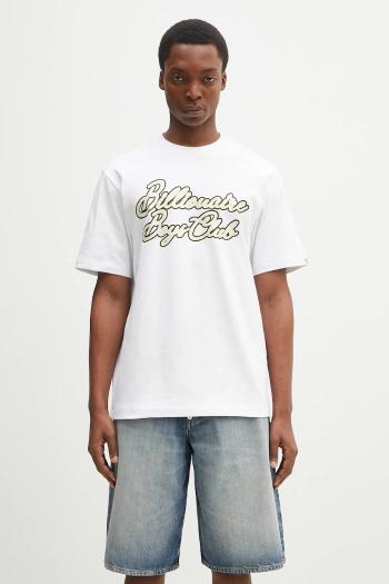 Bavlnené tričko Billionaire Boys Club Diamond Script Logo T-Shirt pánske, biela farba, s potlačou, B25162