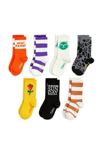 Detské ponožky Mini Rodini Cats 7-pak čierna farba, 2516010100