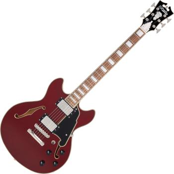 D'Angelico Premier Mini DC Burnt Red Semiakustická gitara