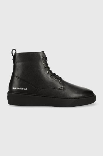Kožená obuv Karl Lagerfeld FLINT FLINT pánska, čierna farba, KL53350
