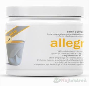 Allegra DRINK NEW instantná zmes na prípravu nápoja, príchuť pomaranč 200 g