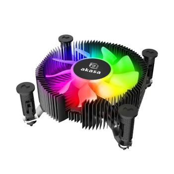 AKASA chladič CPU Socket Intel LGA1700, LGA1851, aRGB, Mini-ITX, nízky chladič