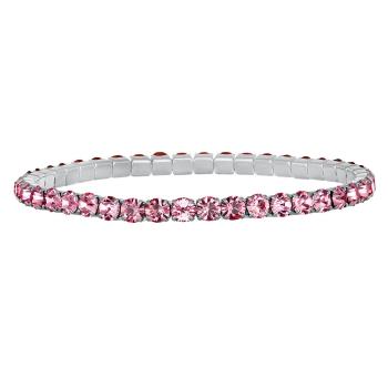 CRYSTalp Elastický tenisový náramok s ružovými kryštálmi Aura 22270.LRO.E