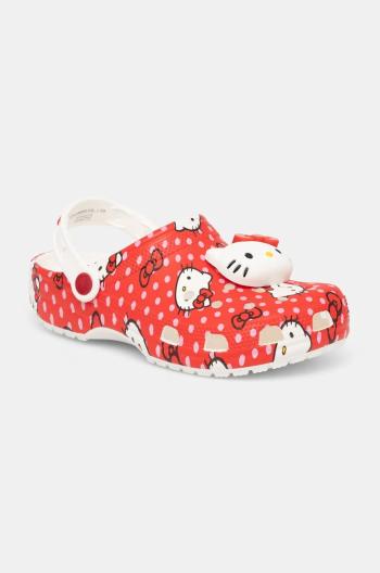 Šlapky Crocs Classic Hello Kitty Red Clog dámske, červená farba, 210575