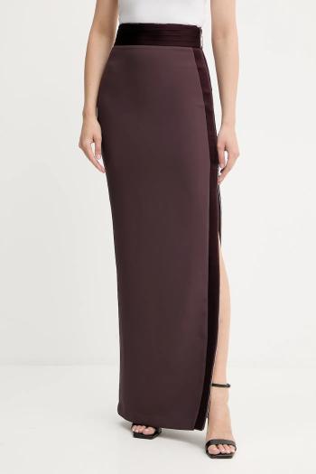 Sukňa Elisabetta Franchi bordová farba, maxi, puzdrová, GO11156E2