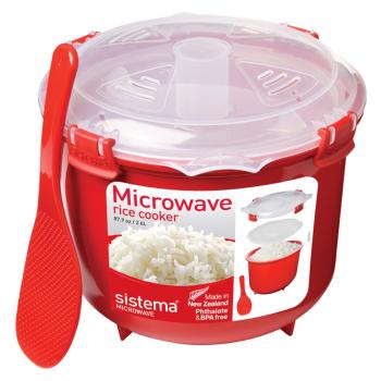 SISTEMA Microwave Ryžovar červený 2,6 l