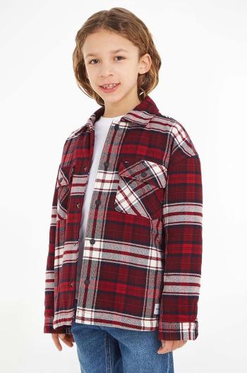 Detská bunda Tommy Hilfiger červená farba