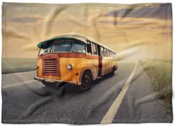 Deka Retro autobus  (Rozmer: 200 x 140 cm, Podšitie baránkom: NE)