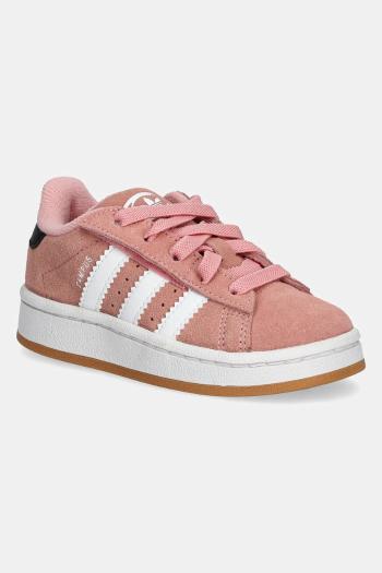 Detské semišové tenisky adidas Originals CAMPUS 00s ružová farba, JP5513