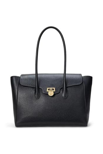 Kožená kabelka Lauren Ralph Lauren čierna farba, 431966862
