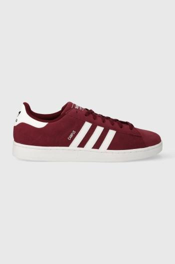 Semišové tenisky adidas Originals Campus 2 bordová farba