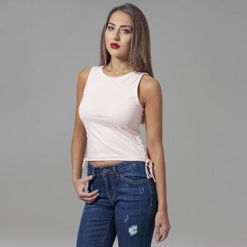 Urban Classics Ladies Lace Up Cropped Top pink