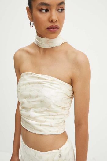 Top Rotate Satin Crop Scarf Top béžová farba, vzorovaná, 1128432986