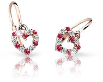 Cutie Jewellery Detské náušnice z ružového zlata C2157-10-X-4 červená