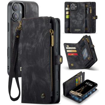WALLET Ochranný kryt s peňaženkou 2v1 pre Apple iPhone 16 Plus čierny