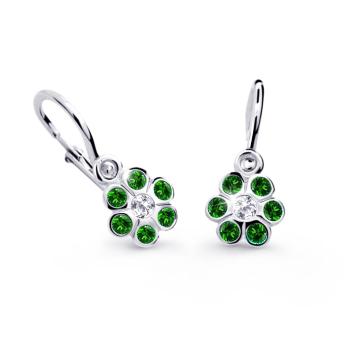 Cutie Jewellery Detské náušnice z bieleho zlata C1737-10-X-2 zelená
