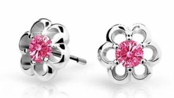 Cutie Jewellery Detské náušnice z bieleho zlata C1947-30-X-2 fuchsiová