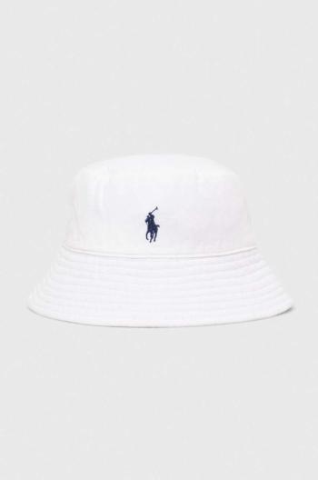 Ľanový klobúk Polo Ralph Lauren biela farba,455938465