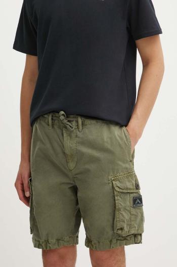 Bavlnené šortky Superdry zelená farba