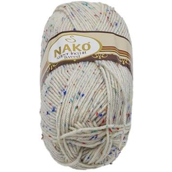 Tweed 100 g – 23403 biela s nopkami (7813)