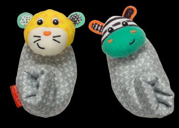 INFANTINO Hrkálky na nožičky Zebra & Tiger 2 ks