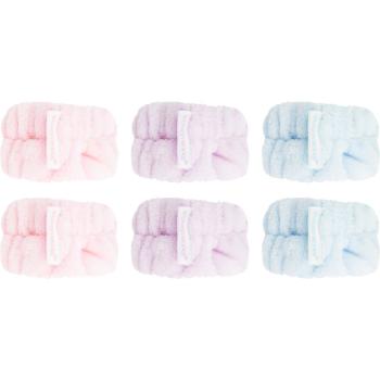 Brushworks Pastel Microfibre Wrist Wash Bands náramky proti stekajúcej vode pri umývaní tváre 6 ks