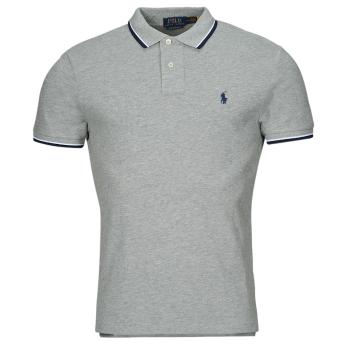 Polo Ralph Lauren  POLO COUPE DROITE EN COTON BASIC MESH COL FANTAISIE  Polokošele s krátkym rukávom Šedá