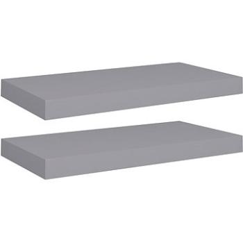 Shumee plávajúce nástenné 2 ks sivé 50×23×3,8 cm MDF, 323851