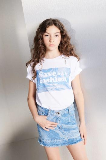 Dievčenská bavlnená sukňa Patrizia Pepe CA18 mini, rovný strih, 7G0141