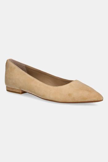 Semišové baleríny Lauren Ralph Lauren Londyn béžová farba, 802871265007