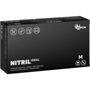 Espeon Nitril Ideal Black nitrilové nepudrované rukavice veľkosť M 100 ks