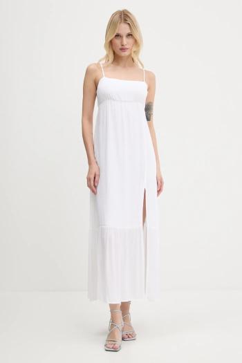 Šaty Hollister Co. biela farba, maxi, áčkový strih, KI359-1309