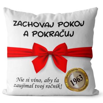 Vankúš Zachovaj pokoj (Veľkosť: 40 x 40 cm, rok: 1963)