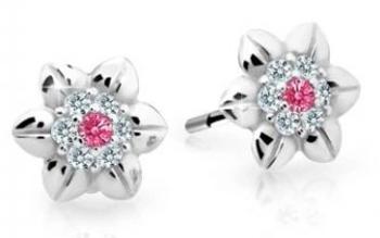 Cutie Jewellery Krásne detské náušnice z bieleho zlata C2202-30-X-2 fuchsiová