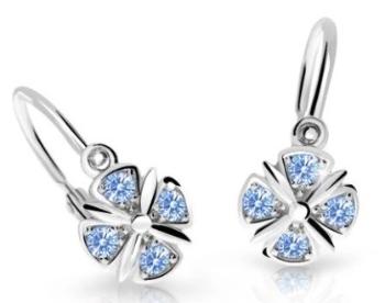 Cutie Jewellery Slušivé detské náušnice z bieleho zlata C2245-10-X-2 svetlo modrá
