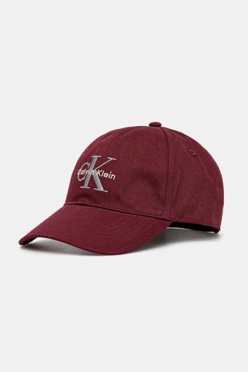 Bavlnená šiltovka Calvin Klein Jeans červená farba, s nášivkou, LV04G5004G