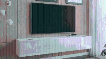 ArtExt Závesný TV stolík JOY | 200 cm Farba: R3 biely lesk