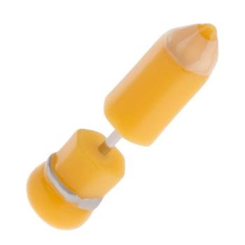 Akrylový fake plug do ucha, žltá ceruzka