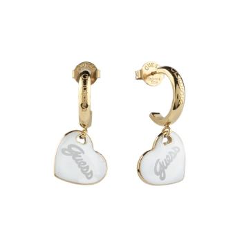 Guess Pozlátené náušnice s príveskami srdca Vintage Guess JUBE05151JWYGWHT/U