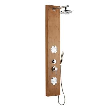 Sprchový panel SIKO Bamboo Shower na stenu s pákovou batériou bambus BAMBOOSHOWER