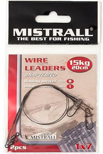 Mistrall oceľové lanko wire leaders 20 cm-15 kg