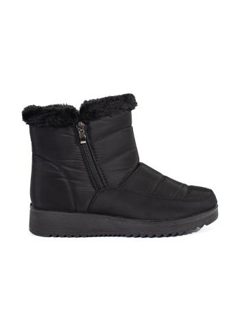 Trendy dámske snehové topánky čierne bez podpätku