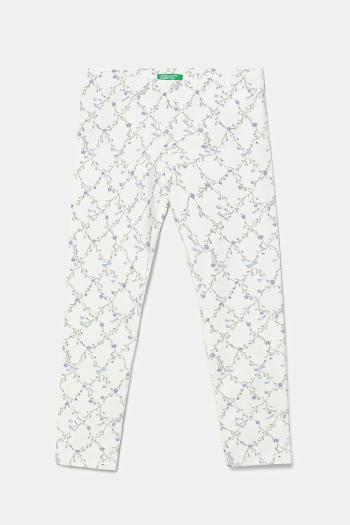 Detské legíny United Colors of Benetton biela farba, vzorované, 3SDSGF04U
