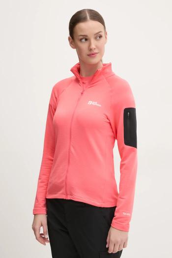Športová mikina Jack Wolfskin Prelight oranžová farba, s nášivkou, A63790