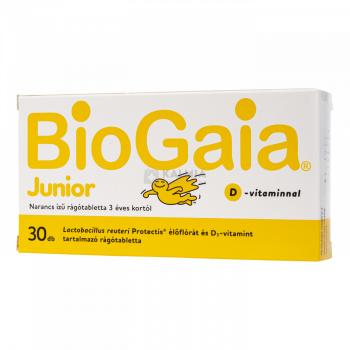 Biogaia Junior + D-vitamin étrend-kiegészítő rágótabletta 30 db