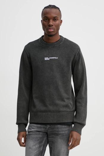 Bavlnený sveter Karl Lagerfeld Jeans šedá farba, A1M18020