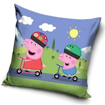 TIPTRADE obliečka na vankúš Prasiatko Peppa na kolobežke, 40 × 40 cm (8592850411096)
