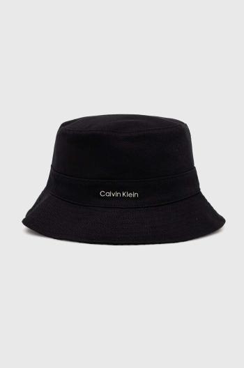 Obojstranný klobúk Calvin Klein čierna farba, K60K612035