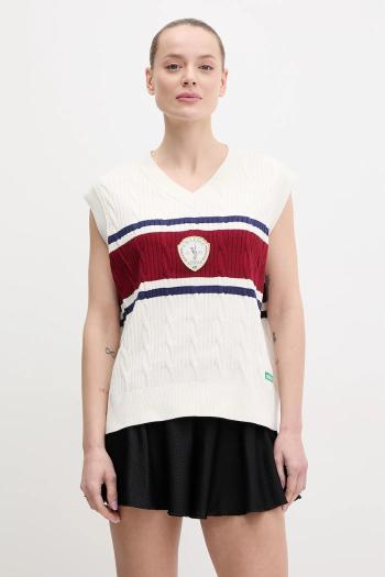 Bavlnená vesta adidas Originals Retro dámsky, béžová farba, KA4393