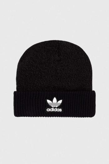 Čiapka adidas Originals čierna farba, z tenkej pleteniny